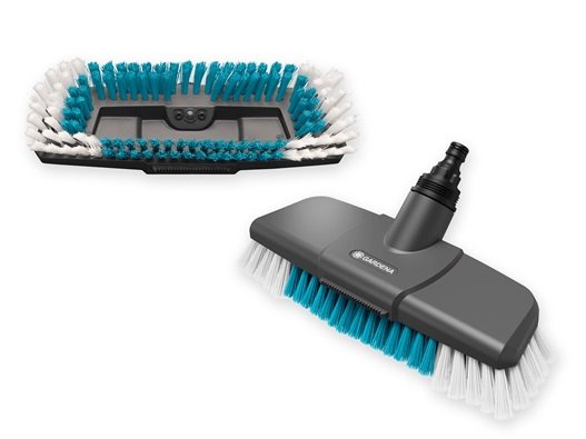 Gardena Cepillo Con Mango Cleansystem Duro, Cepillo De Lavado Gris/Turquesa, Anchura Útil 27 Cm 18816-20