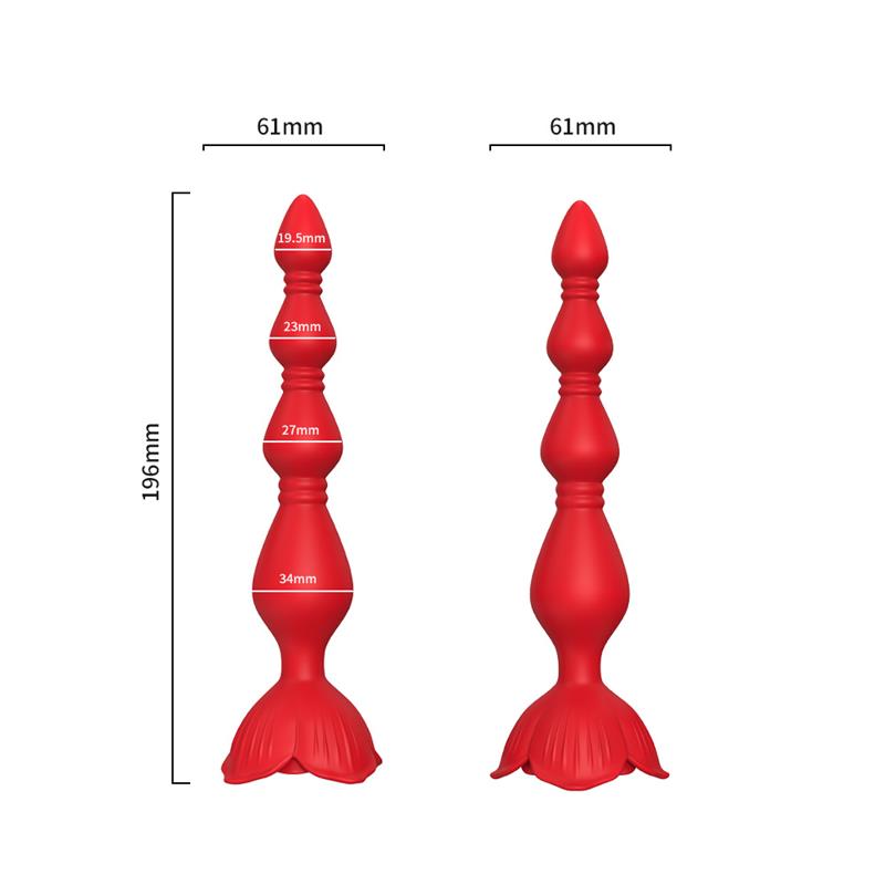 Cadena Anal Con Vibración Base De Rosa