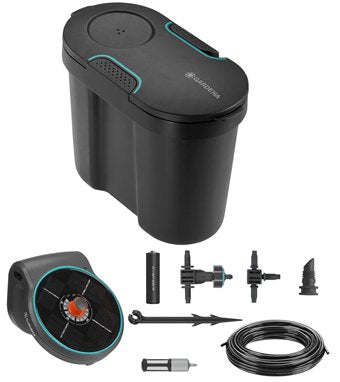 Gardena Riego Solar Aquabloom Set, Incluye Depósito De Agua, Control De Riego 13301-20