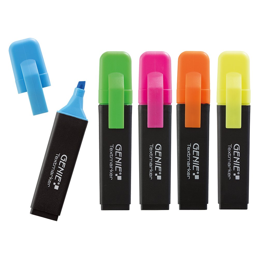 EAN 4015468400220 - Genie 40022 marcador 5 pieza(s) Punta de cincel Azul, Verde, Naranja, Rosa, Amarillo imagen 2