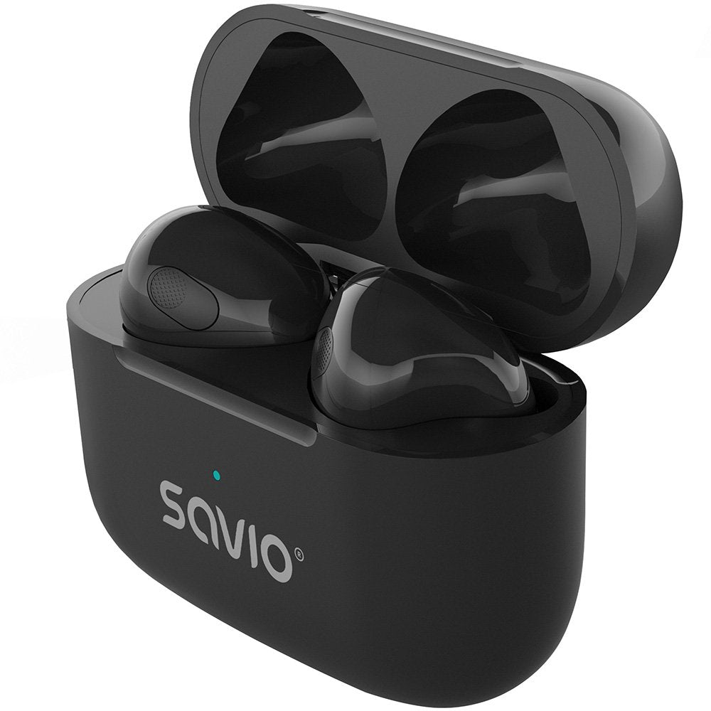 EAN 5901986049500 - Savio TWS-02 PRO auricular y casco Auriculares Inalámbrico Dentro de oído Música/uso diario USB Tipo C Bl imagen 3