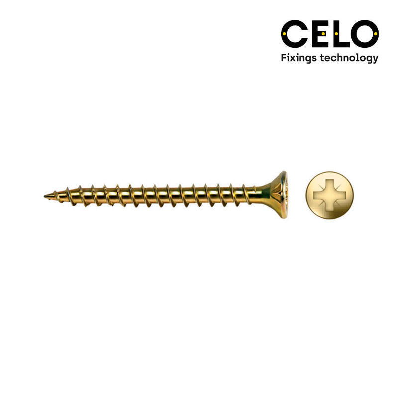 Caja 175 Unid. Tornillo Madera Avellanado Pz Din/Ref Vlox Ø6x40mm Bricomatado+Lubr. Celo