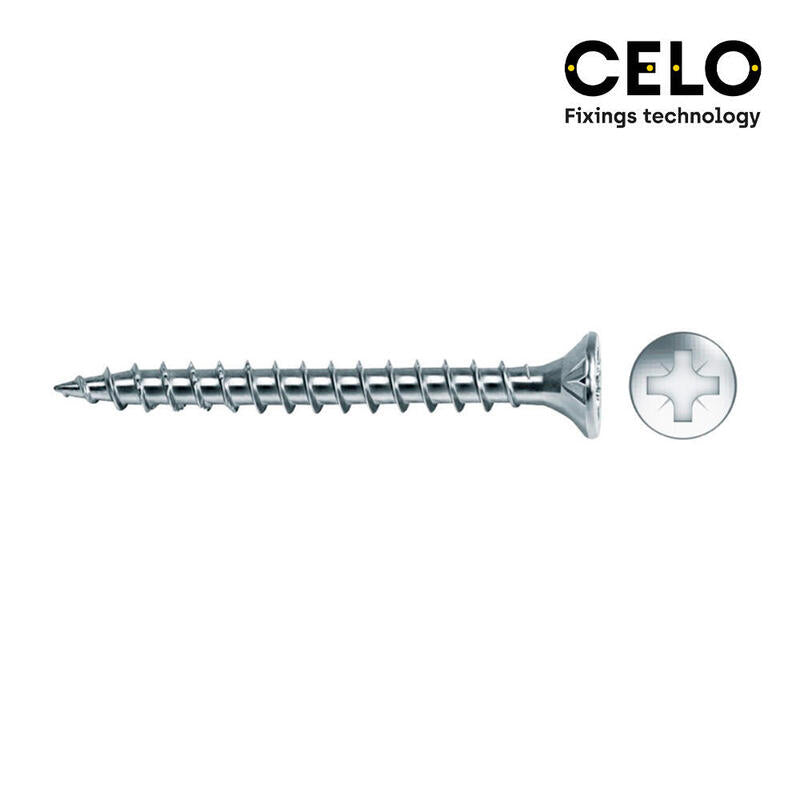 Caja 200 Unid. Tornillo Madera Avellanado Pozi Din/Ref Vlox Ø4,5x40mm Zincado+Lubr. Celo