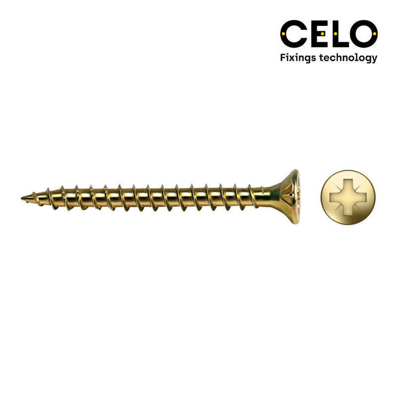 Caja 200 Unid. Tornillo Madera Avellanado Pz Din/Ref Vlox Ø6x60mm Bricomatado+Lubr. Celo