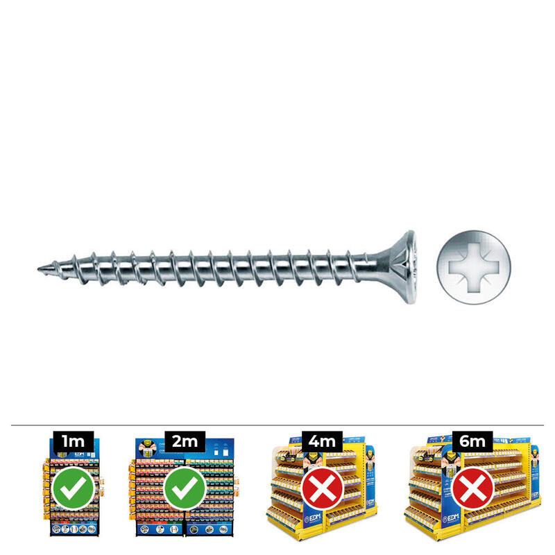 Caja 200un Tornillo Madera Avellanado Pozi Din/Ref Vlox 4x40 Zincado+Lubr. Celo