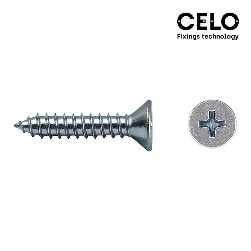 Caja 250 Unid. Tornillo Chapa Avellanado Philips Din/Ref 7982 3,5x32mm Zincado Celo