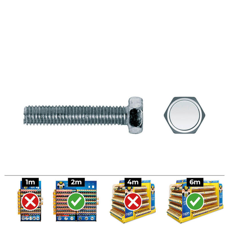 Caja 250 Unid. Tornillo Metrica Hexagonal Din/Ref 933 Ø6x25mm Zincado Celo