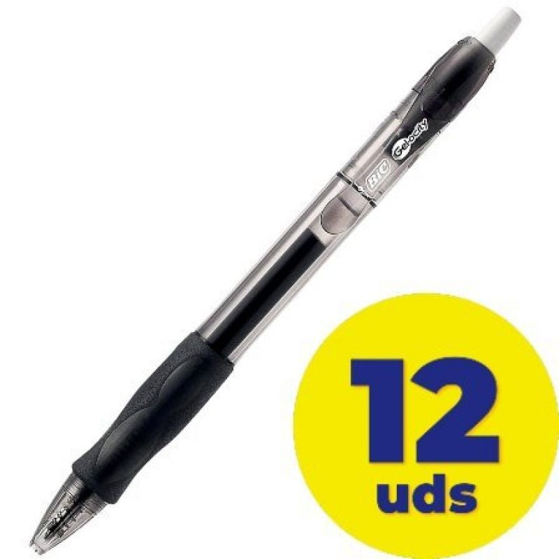 Caja De Bolígrafos De Tinta De Gel Bic Gelocity 526275 12 Unidades Negros