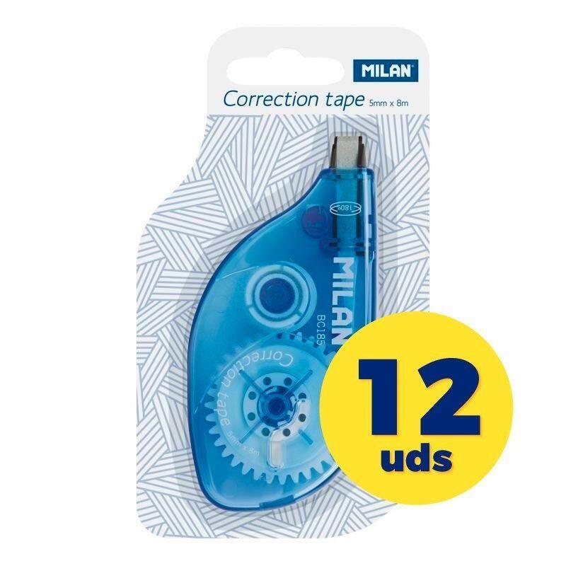 Caja De Corrector De Escritura En Cinta Milan Correction Tape 80185 5mm X 8m 12 Unidades