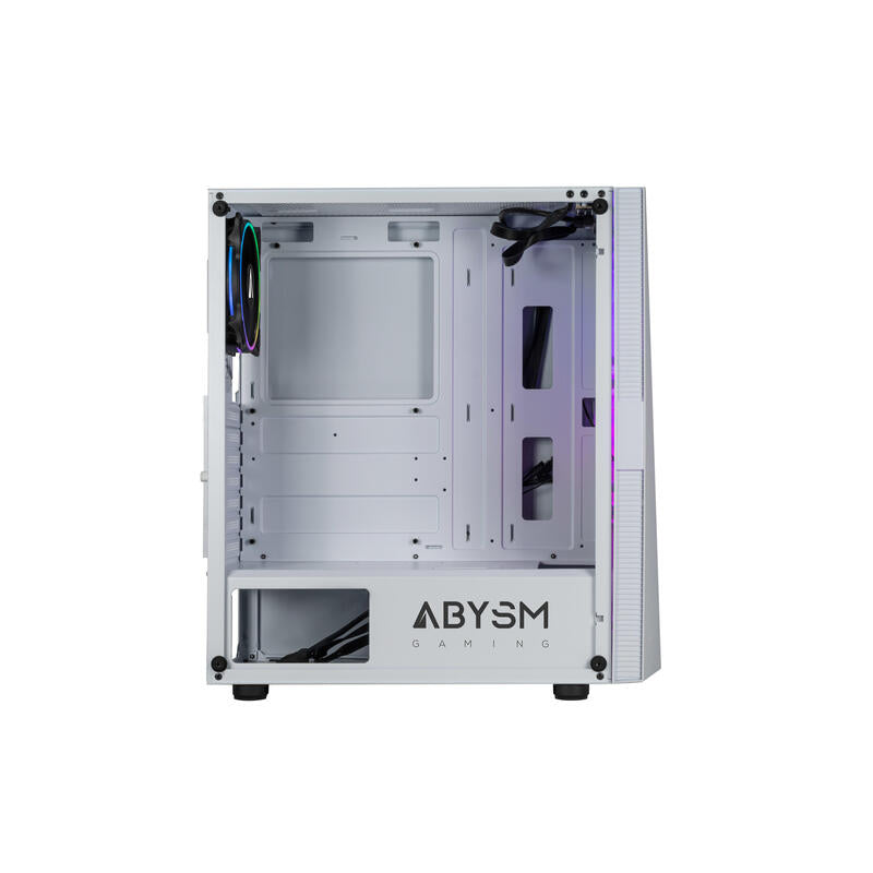 Caja Pc Abysm Atx Case Danube Kolpa White Argb-Tempered Glass- 1xusb 3.0+2xusb2.0 - 3 X Fan 12cm Argb -Argb Hub