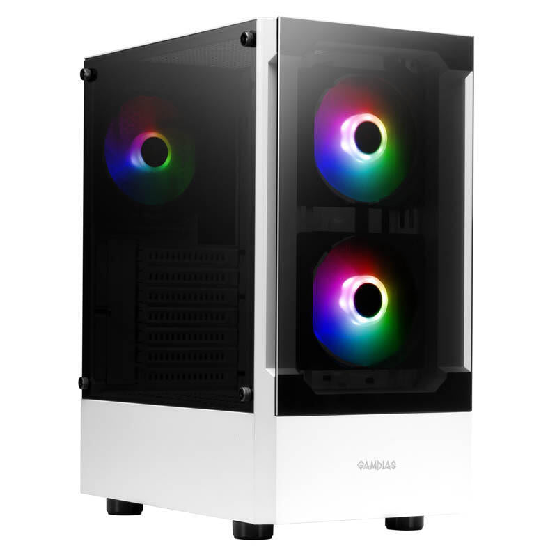 Caja Pc Gamdias Case Talos E3 White Mid Tower 3x120mm Argb Tg 16332-32323-30000-G