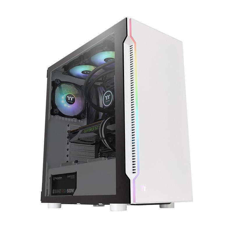 Caja Pc Thermaltake Torre Atx H200 Tg Rgb Blanco 1 Ven 120mm Incluido/1xcristal Templado Ca-1m3-00m6wn-00