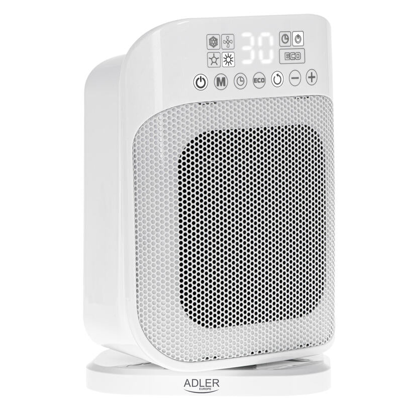 Calentador Adler Con Control Remoto Ad 7727 Cerã¡Mica, 1500 W, Nãºmero De Niveles De Potencia 2, Adecuado Para Habitaciones De Hasta 15 Mâ², Blanco