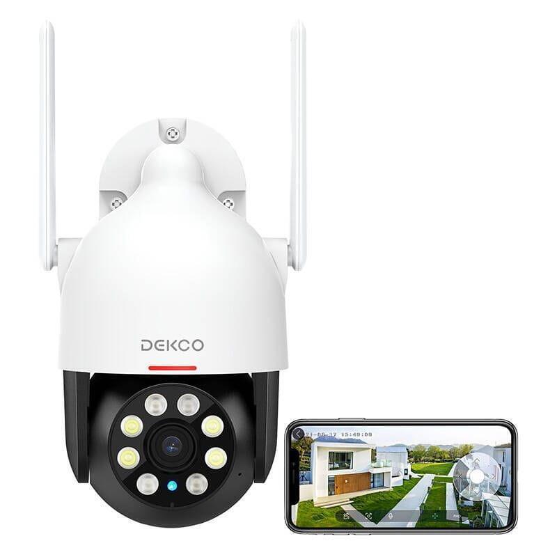 Cámara De Seguridad Ip Dekco Dc5l 2k Qhd Wifi Visión Nocturna A Color Google Assistant/Alexa Blanco