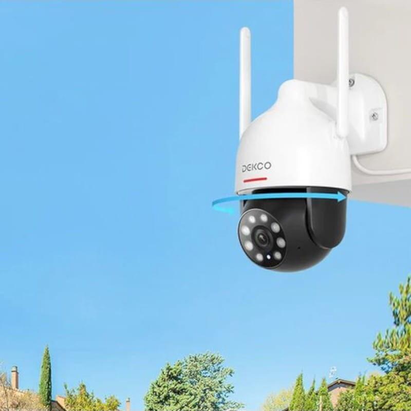 Cámara De Seguridad Ip Dekco Dc5l 2k Qhd Wifi Visión Nocturna A Color Google Assistant/Alexa Blanco