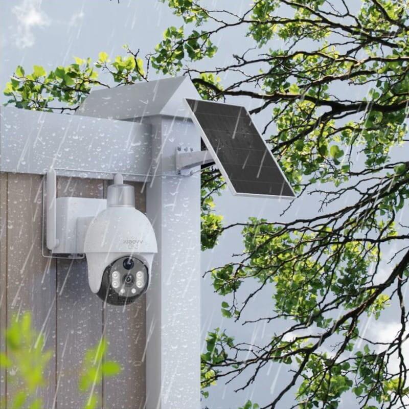 Cámara Xiaovv P15s 3 Mp 2k 4g/Lte Visión Nocturna Panel Solar Blanco De Seguridad Para Exteriores