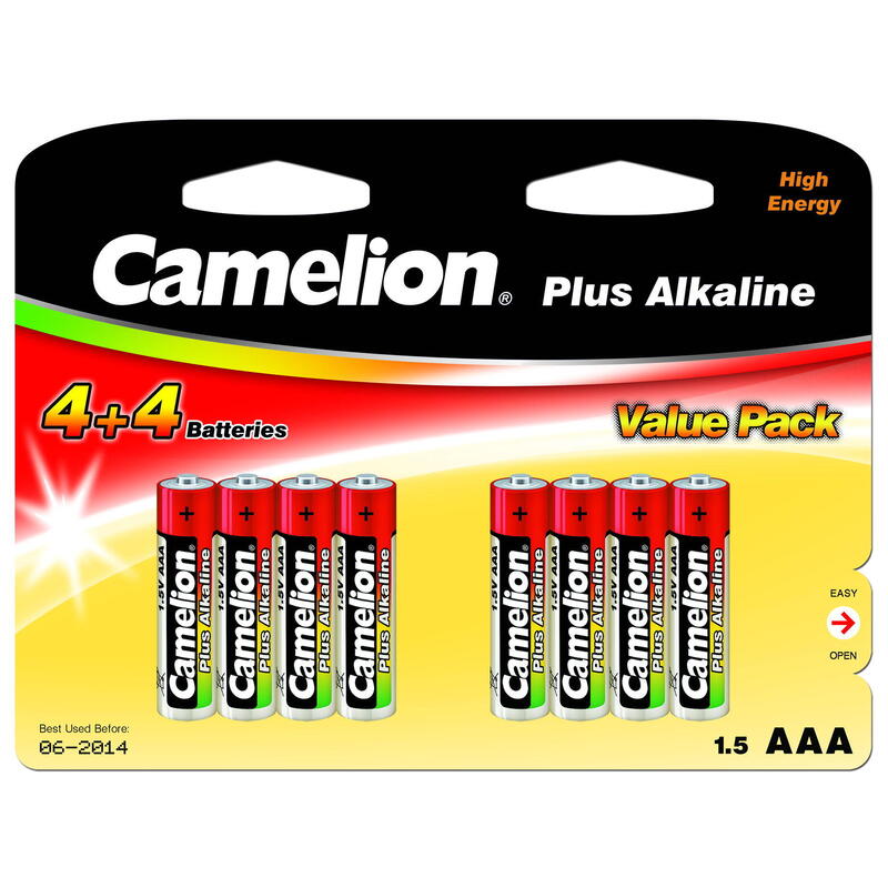 Camelion Aaa/Lr03, Alcalina Plus, 8 Pieza(S)