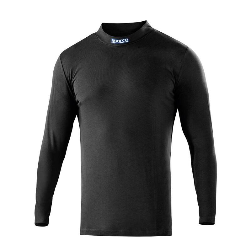 Camiseta De Manga Larga Y Cuello Perkins, Negra, B-Rookie, Talla Xxl