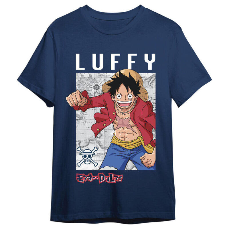 Camiseta Monkey D. Luffy Map One Piece Adulto Talla S