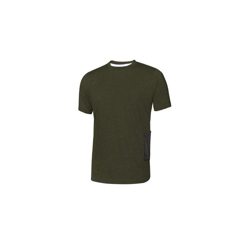 Camiseta Upower Road De Manga Corta Polycotton - Talla 3xl - Slim-Fit, Cuello Acanalado Elastico, Bolsillo Celular,