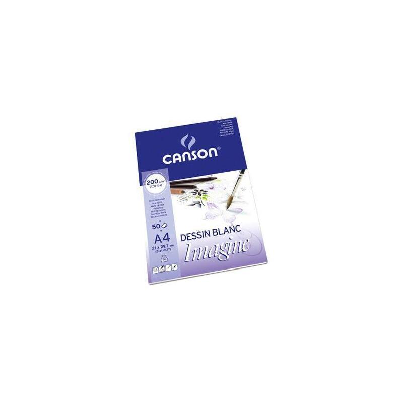 Canson Bloc Dibujo Imagine 50 Hojas Fino 200 Gr. 21x29,7cm -5u-