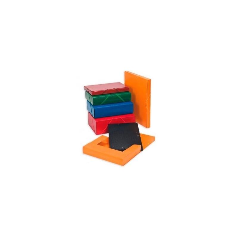 Carchivo Carpeta De Proyectos 5cm Montada Cartón Compacto Pintado Brillo Con Gomas Folio Azul