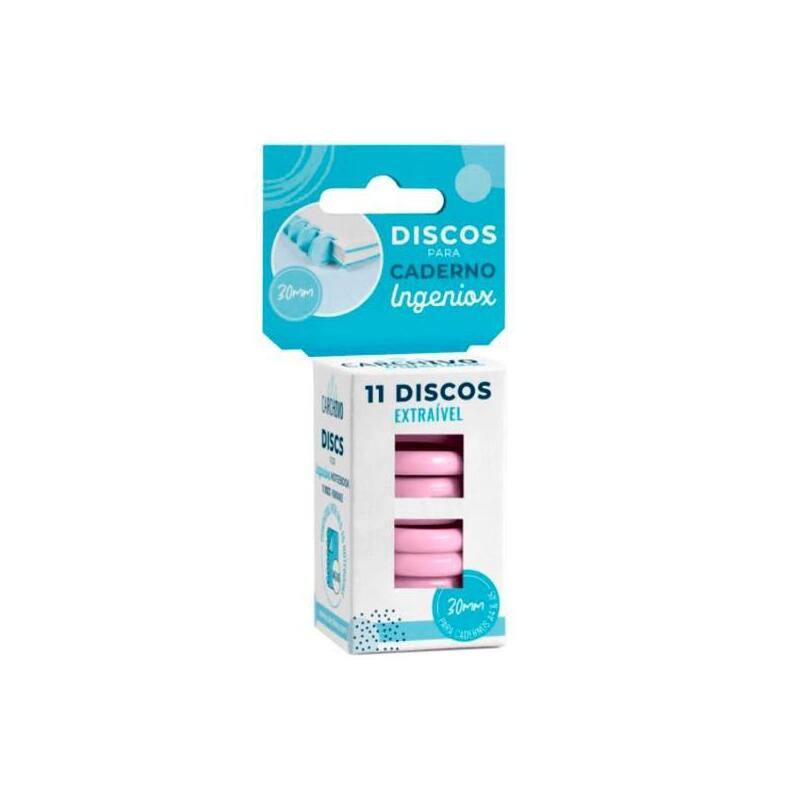 Carchivo Estuche 11 Discos Para Cuaderno Ingeniox 30mm Plástico Rosa