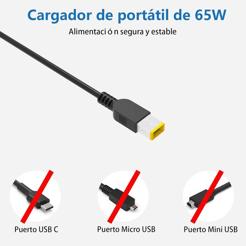 Cargador Compatible Con Lenovo 20v-3,25a 65w 0a36262 Fru0636262