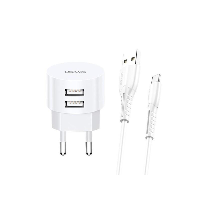 Cargador De Red T20 2xusb 2,1a Microusb