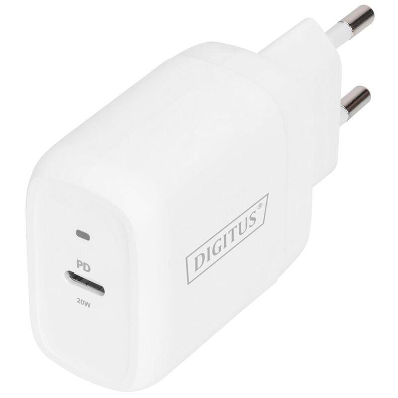 Cargador Digitus Usb-Charging 20w, Pd 3.0, Blanco Usb-C