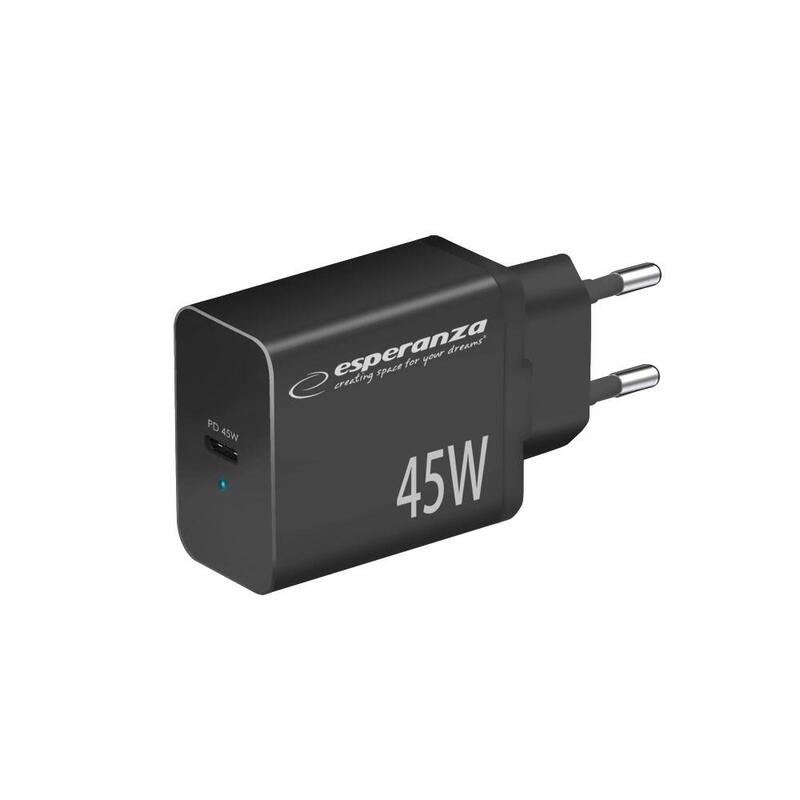 Cargador Esperanza Ezc108k De Red 45w Negro