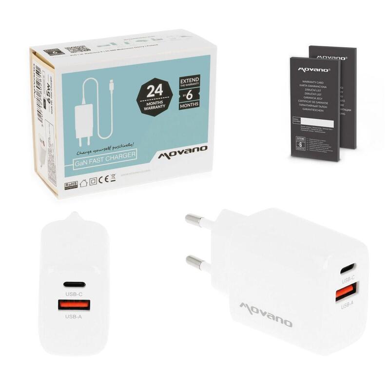 Cargador Gan 20w Usb-C Pd + Usb-A (Blanca)