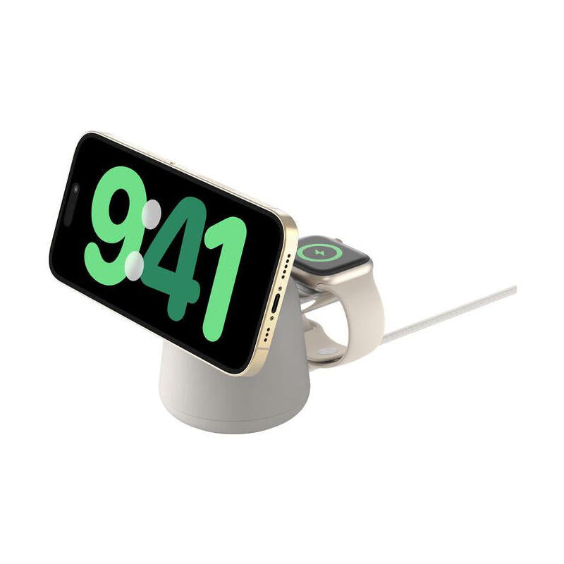 Cargador Inalámbrico Belkin Boostcharge Pro Auriculares, Smartphone, Reloj Inteligente Beige Corriente Alterna Carga Rápida Interior