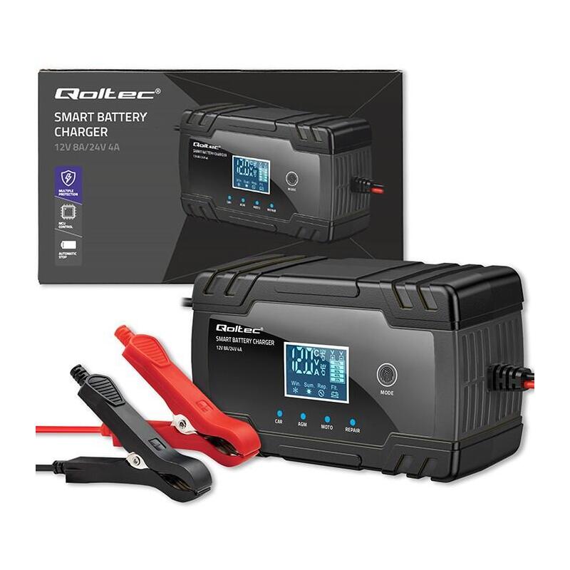 Cargador Inteligente Con Microprocesador 12v 8a 24v 4a Rectificador Con Función De Reparación Para Batería Agm Gel Lcd