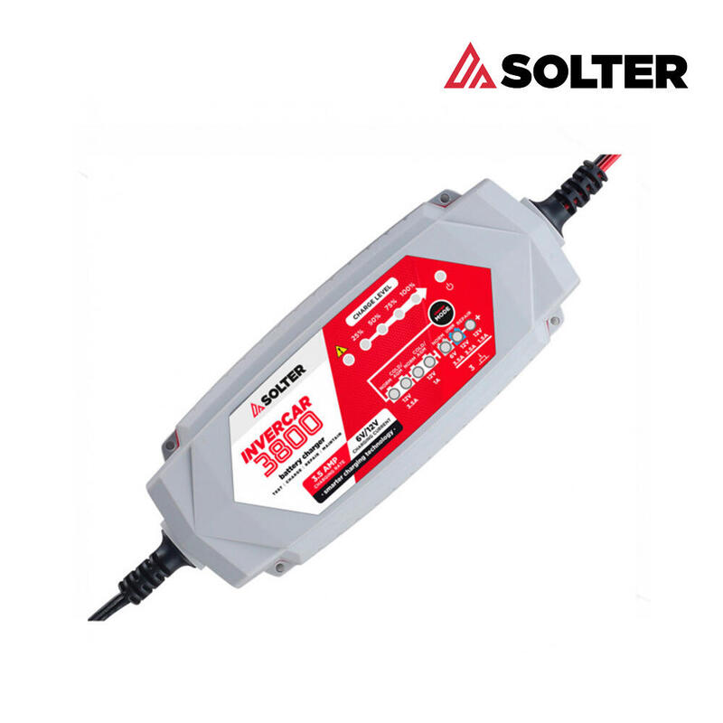 Cargador Inteligente De Baterias Invercar 3800 6/12v 3.5a (Coches Y Motos) Solter