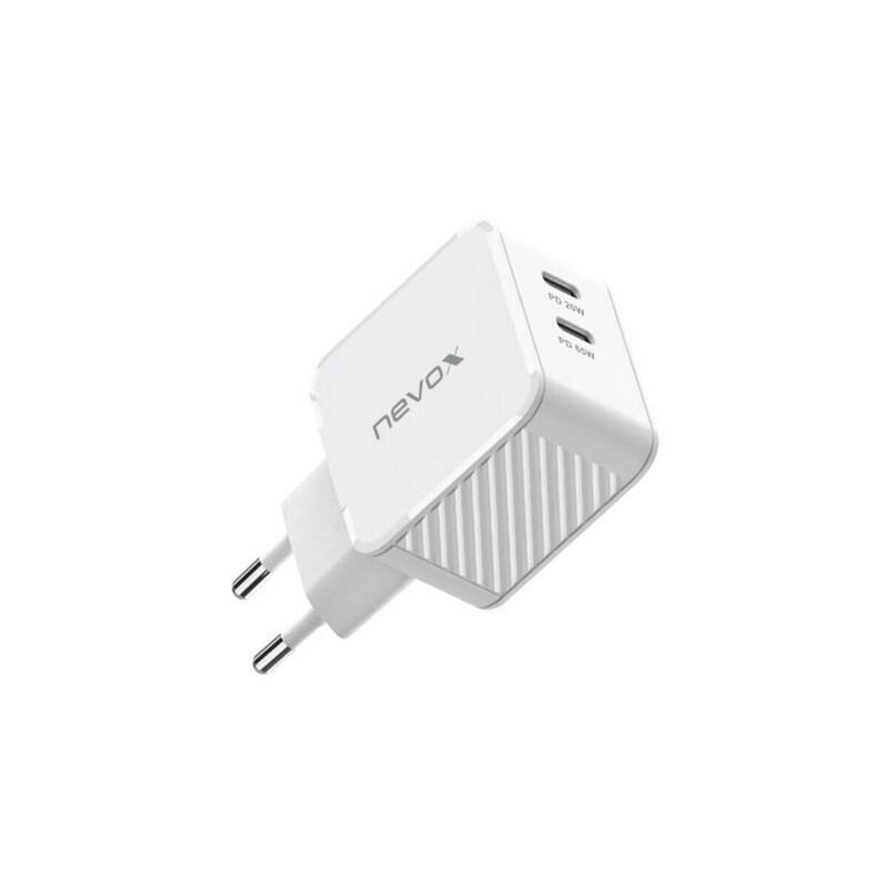 Cargador Nevox 65w Dual Usb-C (Pd) Qc3.0 Gan Blanco, Pd 3.0, Qc 3.0 4250686415797.0