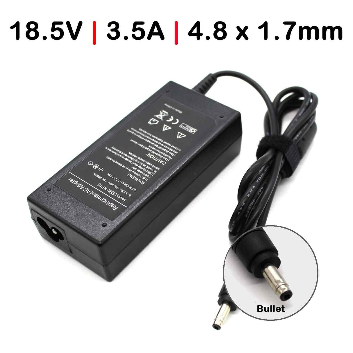 Cargador Para Portátil Hp Pavilion Zt3000 Zt3100 Zt3200 18.5V 3.5A 4.8X1.7Mm Bullet 65W