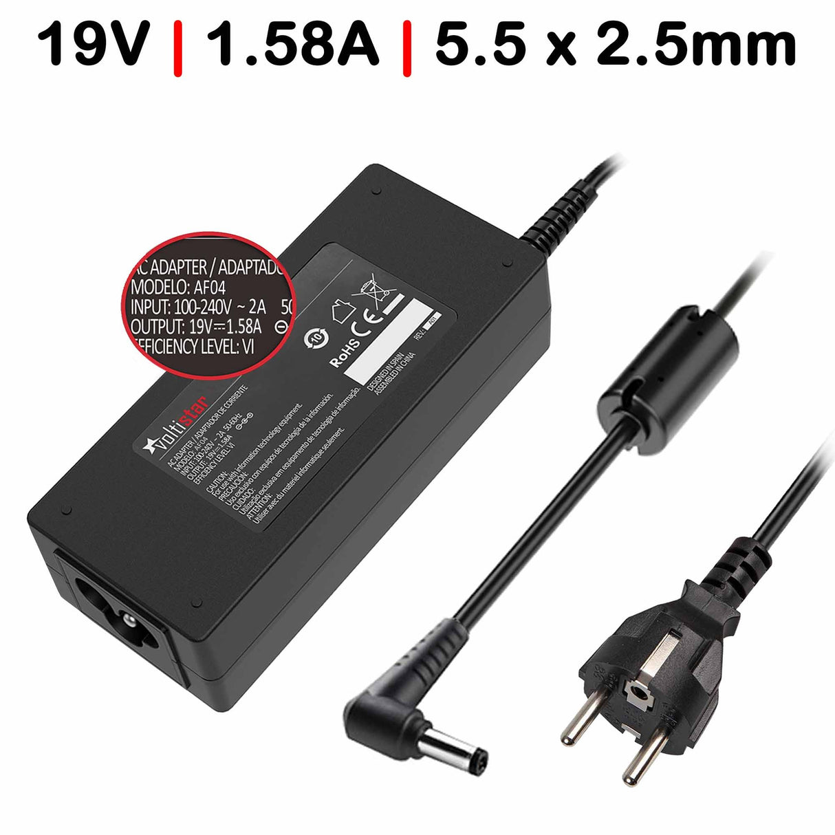 Cargador Para Portátil Toshiba 19V 1.58A 5.5X2.5Mm 30W