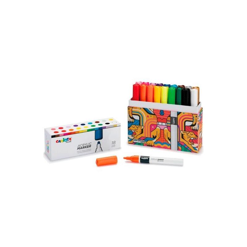 Carioca Plus Rotulador Acrílico Colores Surtidos Caja Premium 18 Ud
