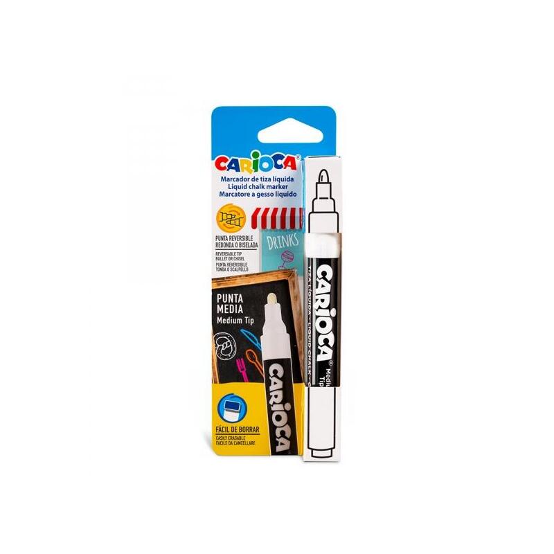 Carioca Tiza Liquida - A Base De Agua - Punta Reversible - Colores Brillantes - Resistentes A La Luz - Faciles De