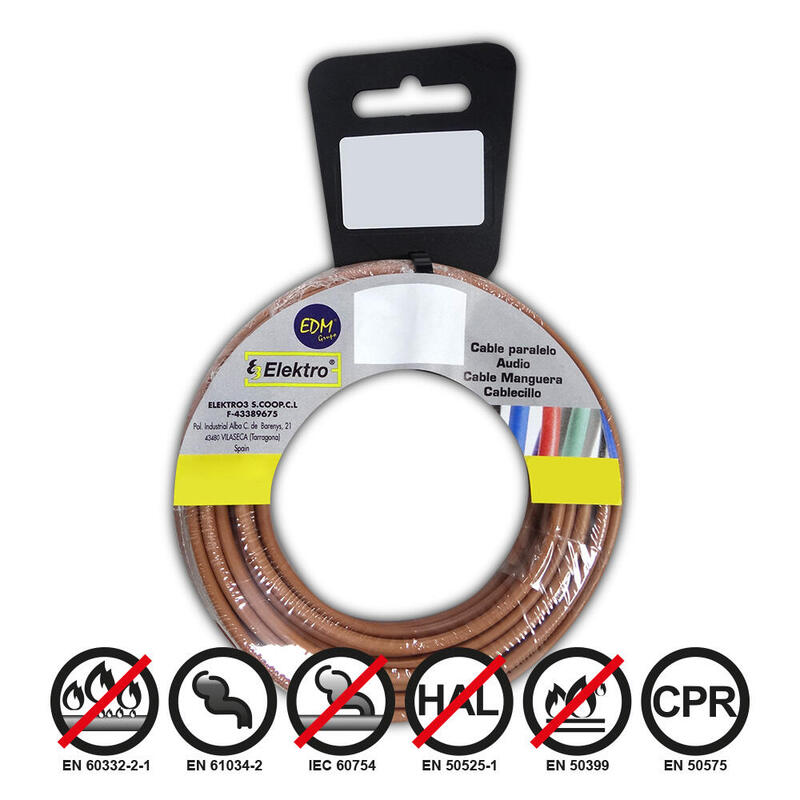 Carrete Cablecillo Flexible 2,5mm Marron Libre De Halógenos 15m