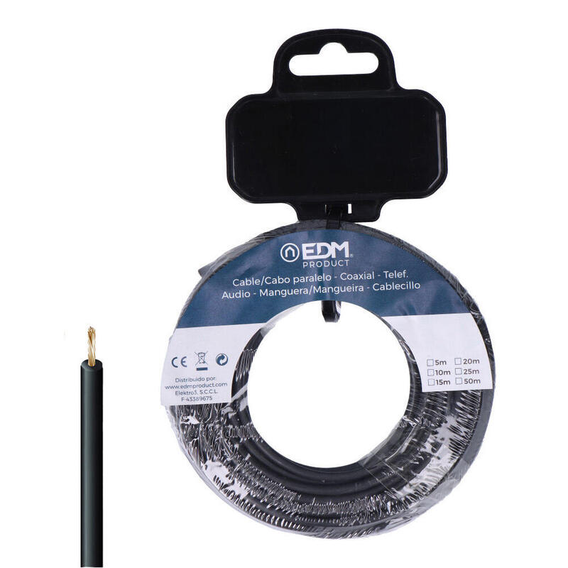 Carrete Cablecillo H07z1-K 6,00 Mm² Negro, 15 M