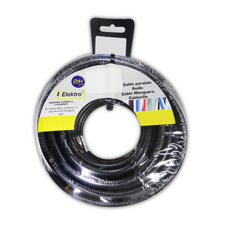 Carrete Manguera Plana Negra 2x1mm 20m (Audio)