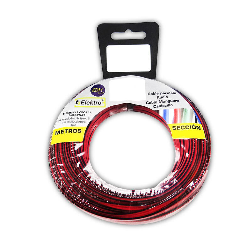 Carrete Paralelo 2x0,75mm Rojo/Negro 50m (Audio)