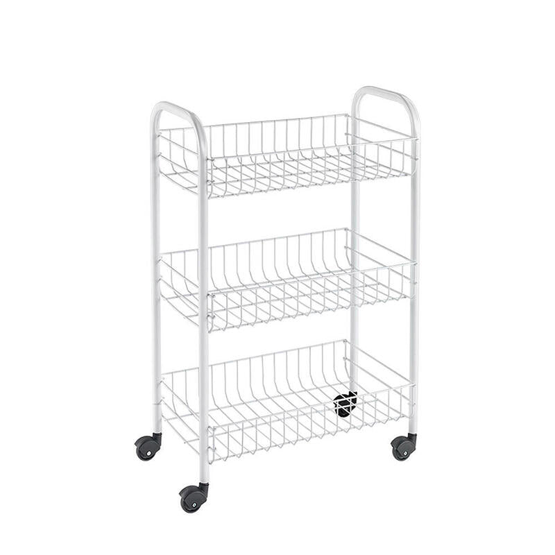 Carrito Multiuso 3 Estantes 41 X 23 X 63 Cm Blanco