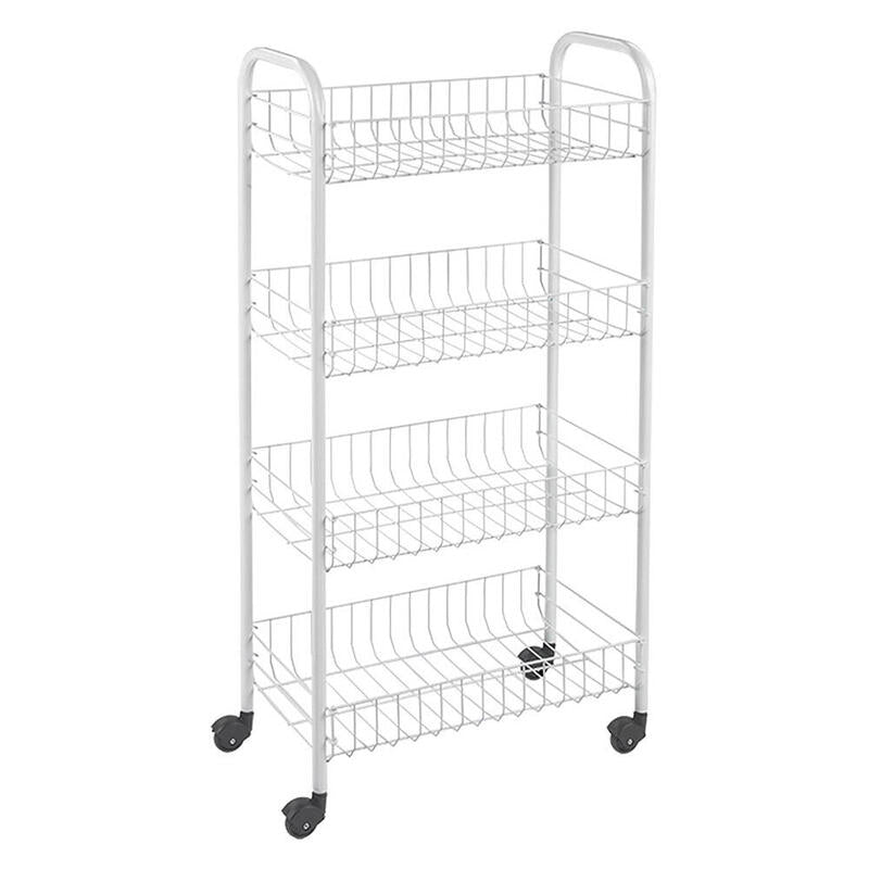 Carrito Multiuso 4 Estantes Blanco 41 X 23 X 84 Cm