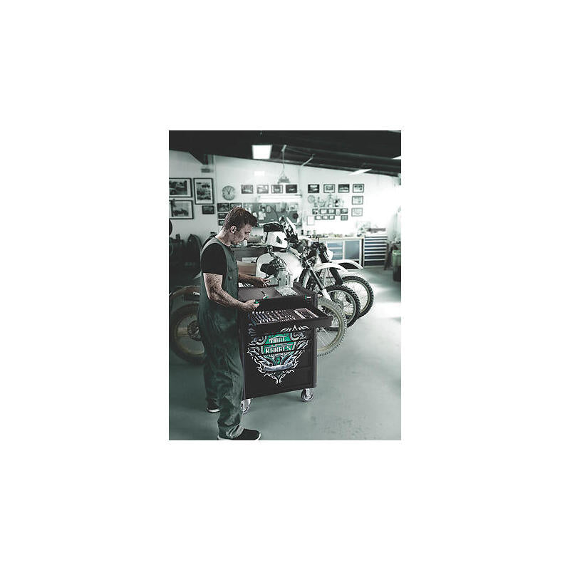 Carro De Taller Wera Tool Rebel 9700 1, Con Equipamiento, Carro De Herramientas Negro, Incluye 78 Herramientas 5150130001