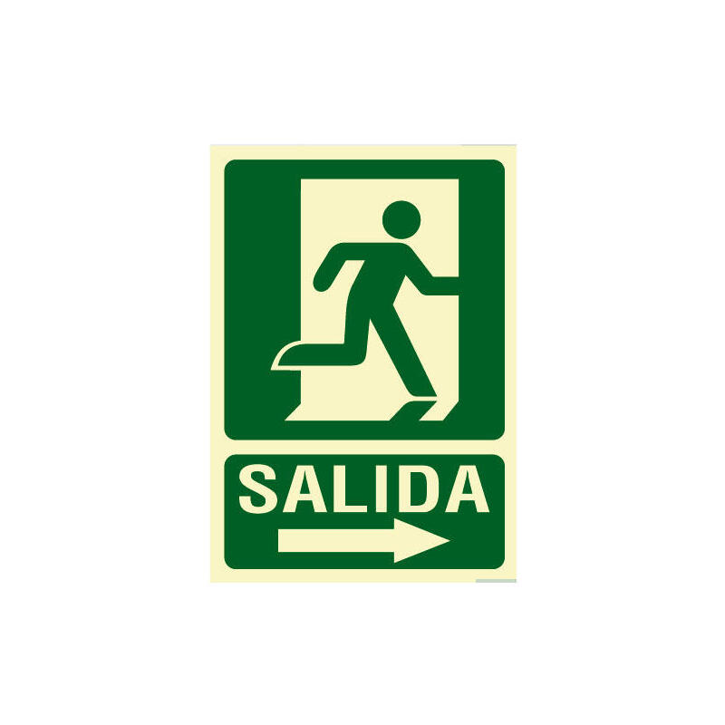 Cartel De Señalización Evacuación Salida Derecha
