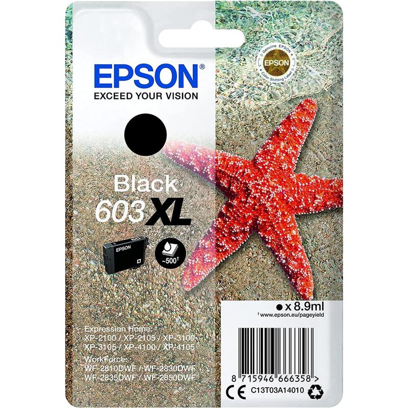 Cartucho Original Epson 603xl Negro - C13t03a140 Ml-8.9pag-500