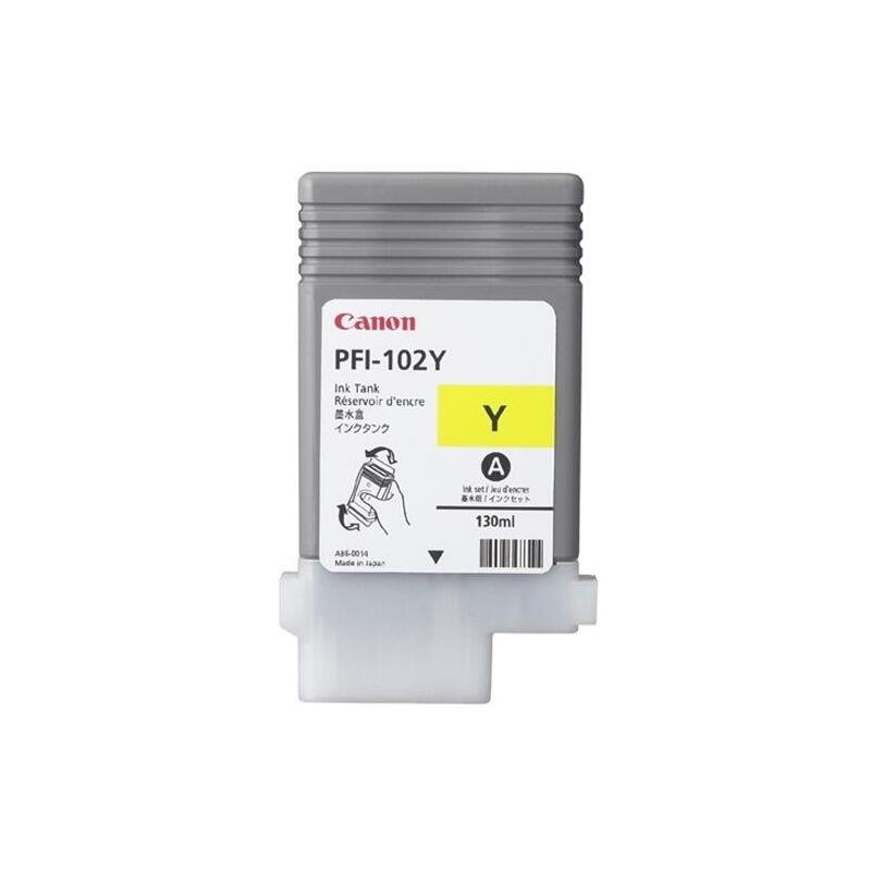 Cartucho Tinta Canon Pfi-102 Amarillo Ipf500/ Ipf510/ Lp17/ Ipf600/ Ipf610/ Ipf605/ Lp24/ Ipf650/ Ipf655/ Ipf700/ Ipf710/ Ipf720/ Ipf750/ Ipf750/ Ipf755/ Ipf760